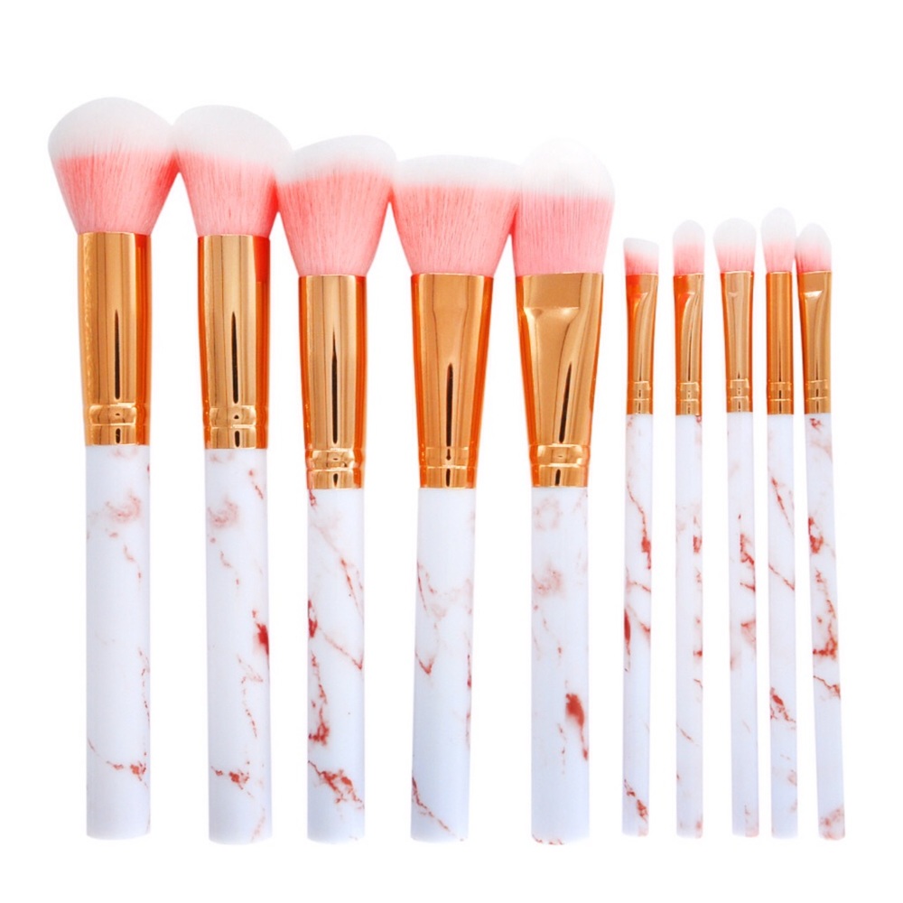 *CLEARANCE!!!* Pink & Gold Marble Makeup Brushes